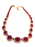 Bochic “Capri” Vintage Ruby, Peridot & White Topaz Convertible Necklace in 18K Gold & Silver