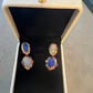 Bochic “Orient” Opals & Multi Color Fancy Sapphire Earrings Set 18K Gold&Silver