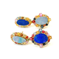 Bochic “Orient” Opals & Multi Color Fancy Sapphire Earrings Set 18K Gold&Silver