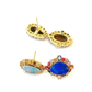 Bochic “Orient” Opals & Multi Color Fancy Sapphire Earrings Set 18K Gold&Silver