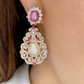 Bochic “Flamenco” Ruby & Multi gem Chandelier Earrings Set 18K Gold&Silver