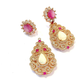 Bochic “Flamenco” Ruby & Multi gem Chandelier Earrings Set 18K Gold&Silver