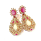 Bochic “Flamenco” Ruby & Multi gem Chandelier Earrings Set 18K Gold&Silver