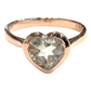 Bochic “Capri” Olive Green Amethyst Heart Shape Ring Set In 18K Gold & Silver