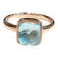 Classic Italian Bochic “Capri” Blue Aquamarine Ring Set In 18K Gold & Silver