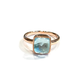 Classic Italian Bochic “Capri” Blue Aquamarine Ring Set In 18K Gold & Silver