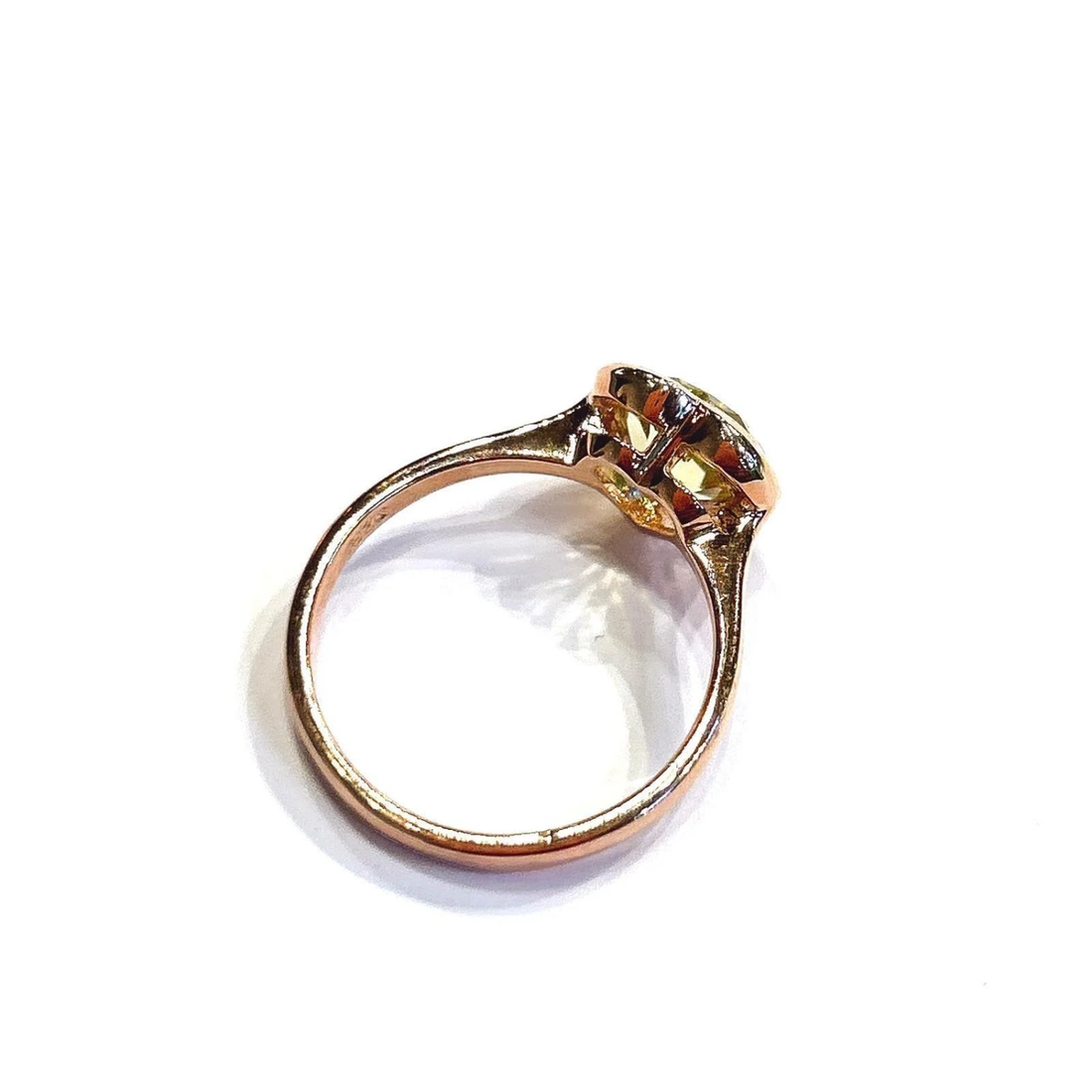 Bochic “Capri” Green Amethyst Heart Shape Ring Set In 18K Gold & Silver