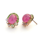 Bochic “Flamenco” Ruby & Multi gem Clip On Earrings Set 18K Gold&Silver