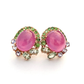Bochic “Flamenco” Ruby & Multi gem Clip On Earrings Set 18K Gold&Silver