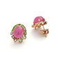 Bochic “Flamenco” Ruby & Multi gem Clip On Earrings Set 18K Gold&Silver
