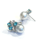 Bochic “Orient” Pearls, Topaz & Blue Appetite Earrings Set 18K Gold & Silver