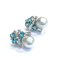 Bochic “Orient” Pearls, Topaz & Blue Appetite Earrings Set 18K Gold & Silver