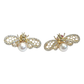Bochic “Orient” Akoya Pearl & Light Blue Topaz Earrings Set 18K Gold & Silver