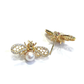 Bochic “Orient” Akoya Pearl & Light Blue Topaz Earrings Set 18K Gold & Silver
