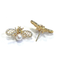 Bochic “Orient” Akoya Pearl & Light Blue Topaz Earrings Set 18K Gold & Silver