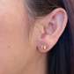 Bochic “Orient” Lemon Topaz Trillions & Amethyst Earrings Set 18K Gold & Silver