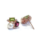 Bochic “Orient” Akoya Pearl, Peridot & Topaz Earrings Set 18K Gold & Silver