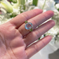 Bochic “Orient” Green Peridot & Oval Blue Topaz Ring Set In 18K Gold & Silver