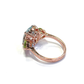 Bochic “Orient” Green Peridot & Oval Blue Topaz Ring Set In 18K Gold & Silver