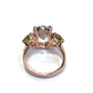 Bochic “Orient” Green Peridot & Oval Blue Topaz Ring Set In 18K Gold & Silver