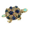 Bochic “Orient” Retro Multi Sapphires & Opal Brooch Set in 18k Gold & Silver