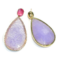 Bochic “Orient” Red Ruby & Lavender Jade Earrings set in 18K Gold & Silver