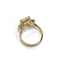 Bochic “Orient” Rose Quartz & Light Blue Topaz Ring Set In 18K Gold & Silver