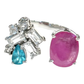 Bochic “Orient” Ruby, Appetite, & Topaz Cocktail Ring Set In 18K Gold & Silver