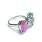 Bochic “Orient” Ruby, Appetite, & Topaz Cocktail Ring Set In 18K Gold & Silver