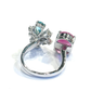 Bochic “Orient” Ruby, Appetite, & Topaz Cocktail Ring Set In 18K Gold & Silver