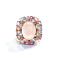 Bochic “Orient” Pink Opal, Blue Topaz & Amethyst Ring Set In 18K Gold & Silver