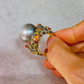Bochic “Capri” Multi Sapphire & Tahiti Pearl Ring Set In 18K Gold & Silver