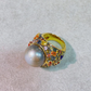 Bochic “Capri” Multi Sapphire & Tahiti Pearl Ring Set In 18K Gold & Silver