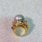 Bochic “Capri” Multi Sapphire & Tahiti Pearl Ring Set In 18K Gold & Silver
