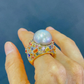 Bochic “Capri” Multi Sapphire & Tahiti Pearl Ring Set In 18K Gold & Silver