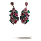 Bochic “Orient” Ruby, Green Agate & Amethyst Earrings Set In 18K Gold & Silver
