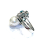 Bochic “Orient” Appetite, Topaz & Pearl Cocktail Ring Set In 18K Gold & Silver