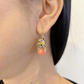 Bochic “Capri” Coral, Pearl & Rose Cut Sapphire Earrings Set18K Gold & Silver