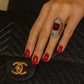 “Capri” Vintage Ruby & Diamond Art Deco Ring Set In 18K Gold & Silver