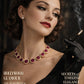 Bochic “Capri” Vintage Ruby, Peridot & White Topaz Convertible Necklace in 18K Gold & Silver
