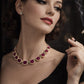 Bochic “Capri” Vintage Ruby, Peridot & White Topaz Convertible Necklace in 18K Gold & Silver