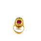 “Capri” Vintage Ruby & Diamond Art Deco Ring Set In 18K Gold & Silver