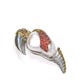 “Orient” Vintage Ruby, Sapphire & White South Sea Pearl Brooch 18K Gold