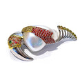 “Orient” Vintage Ruby, Sapphire & White South Sea Pearl Brooch 18K Gold