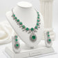 Bochic “Orient” Vintage Emerald & Diamond Necklace & Earring Suite 18K Gold & Silver