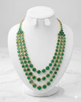 Bochic “Orient” Vintage Classic Italian Diamond & Emerald Necklace 18K Gold & Silver
