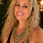 Bochic “Orient” Vintage Classic Italian Diamond & Emerald Necklace 18K Gold & Silver