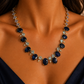 Bochic “Capri” Vintage Blue Sapphire, Tanzanite & White Topaz Drop Necklace Set In 18K Gold & Silver