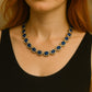Bochic “Capri” Natural Blue Sapphire & Diamond Necklace & Earrings Set 18K Gold & Silver