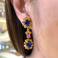 Bochic “Capri” Natural Blue, Yellow Multi Sapphire & Ruby Necklace & Earrings Suite Set 18K Gold & Silver
